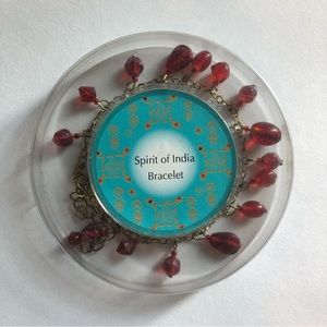 FREE WITH PURCHASE Spirit of India, Made in India, Red Bead Charm Bracelet
